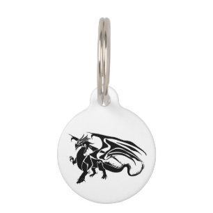 Médaillon Pour Animaux Silhouette noire de dragon
