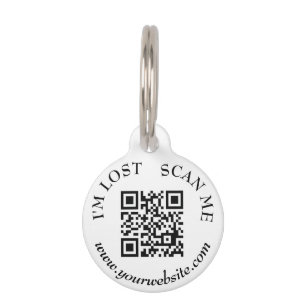 Médaillon Pour Animaux Simple Modern Scan me si Perdu Chien Chat Scannabl