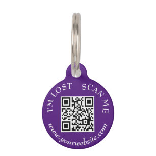 Médaillon Pour Animaux Simple Modern Scan me si Perdu Chien Chat Scannabl