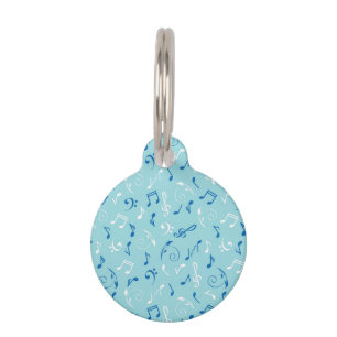 Médaillon Pour Animaux Singin le motif musical de bleus