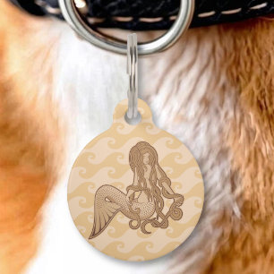 Médaillon Pour Animaux Sirène assise