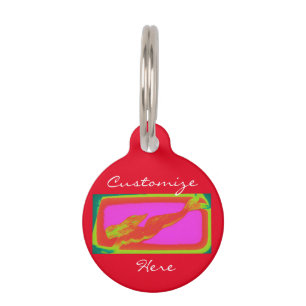 Médaillon Pour Animaux sirène rouge sous-marine
