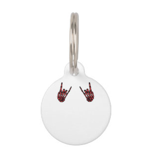 Médaillon Pour Animaux Skeleton Hand Heart Roll & Red Classic