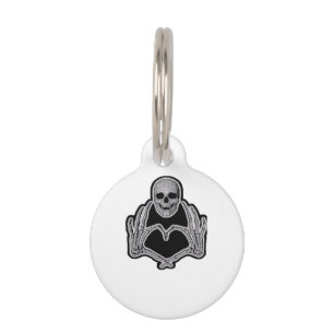 Médaillon Pour Animaux Skeleton Heart Hands Classic