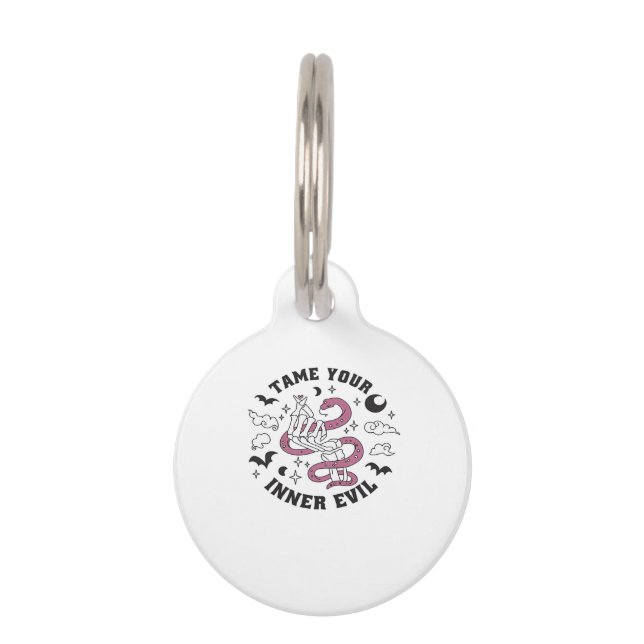 Médaillon Pour Animaux Skeleton Main Making Heart (Devant)