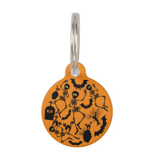 Médaillon Pour Animaux Skeletons d'Halloween Macabre Dance