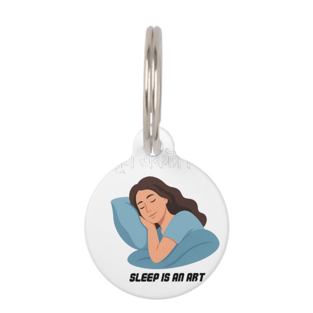 Médaillon Pour Animaux sleep is an art (Devant)