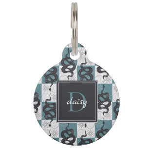 Médaillon Pour Animaux Snakes Sun Moon Check Monogramme Personnaliser Tur