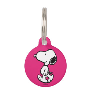 Médaillon Pour Animaux Snoopy Black & Magenta Motif