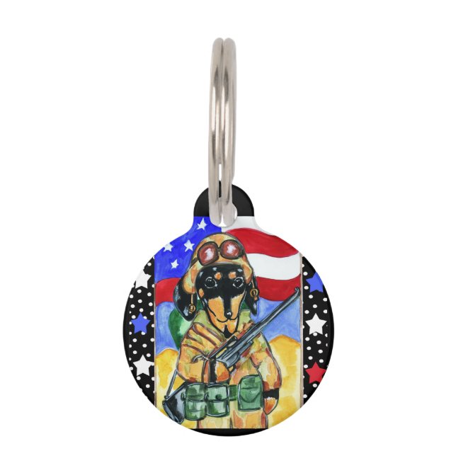 Médaillon Pour Animaux Soldat Dachshund (Devant)
