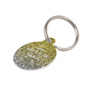 Médaillon Pour Animaux Sombre ultime gris jaune étincelant sombre