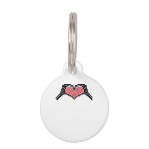 Médaillon Pour Animaux Squelette Coeur main signe Valentines Jour Classiq