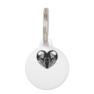 Médaillon Pour Animaux Squelette Mains Coeur Signer Halloween Costume Ret