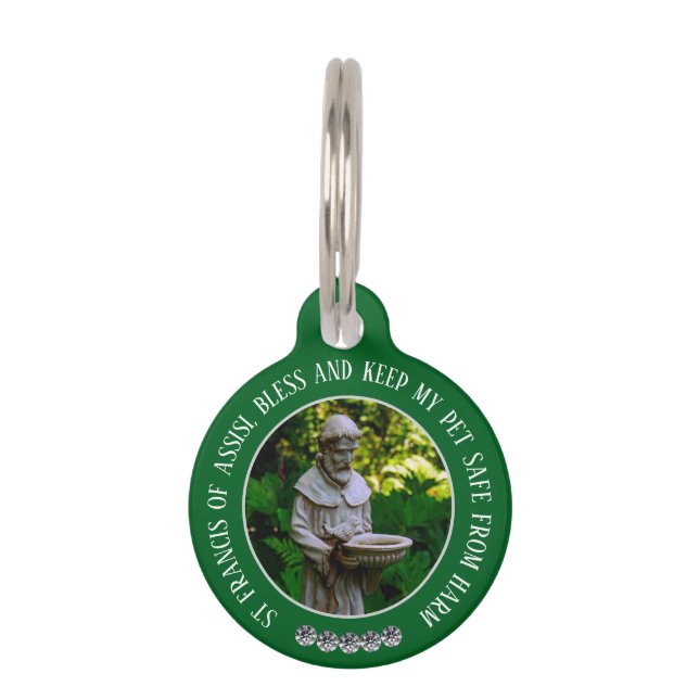 Médaillon Pour Animaux St Francis Protecteur de Animaux Domestiques Sécur (Dos)