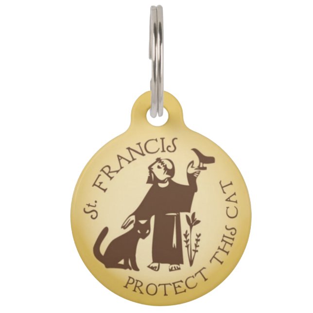 Médaillon Pour Animaux St. Francis Protégez cette étiquette d'ID animal d (Devant)