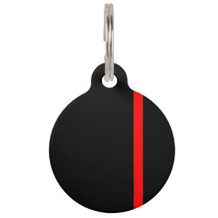 Médaillon Pour Animaux Style vertical Symbolic Mince en ligne rouge sur u