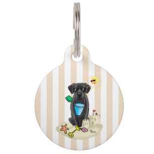 Médaillon Pour Animaux Summer Beach Black Labrador Retriever - chien mign