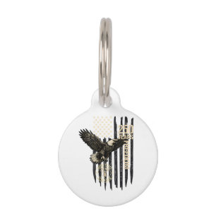 Médaillon Pour Animaux Sur le dos aigle et drapeau 250 ans 1776-2026 250e