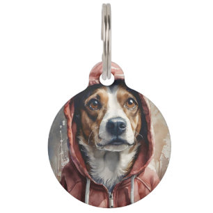 Médaillon Pour Animaux Sweat - shirt à capuche Brown et de chien blanc