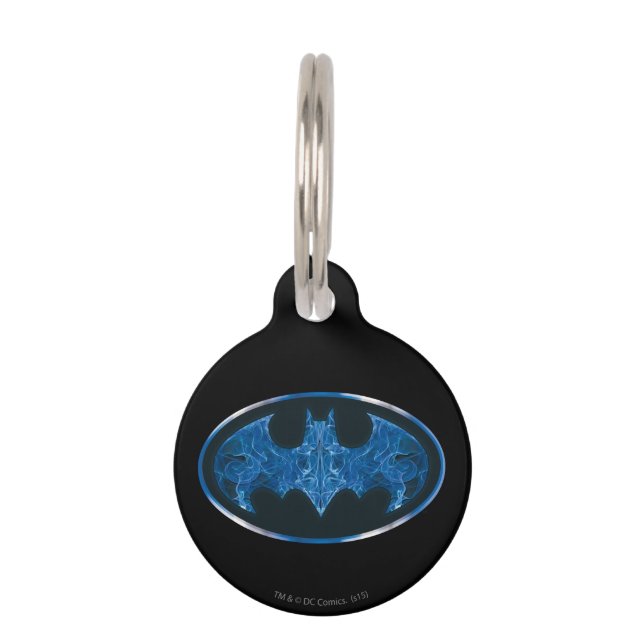 Médaillon Pour Animaux Symbole de chauve-souris à fumée bleue (Devant)