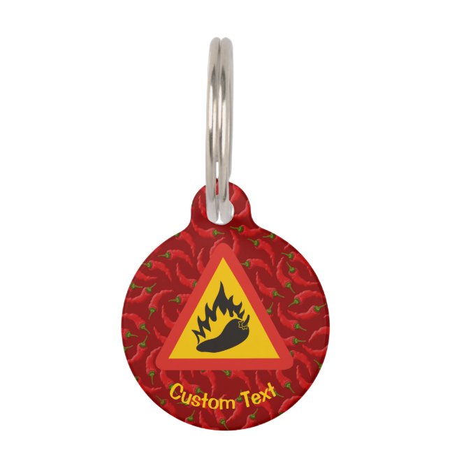 Médaillon Pour Animaux Symbole de danger de poivre chaud (Devant)