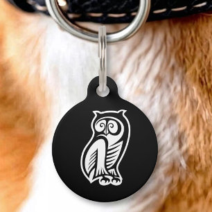 Médaillon Pour Animaux Symbole de hibou blanc