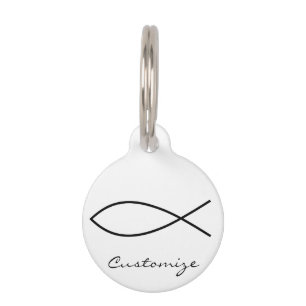 Médaillon Pour Animaux Symbole de poisson chrétien Ichthys Thunder_Cove