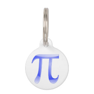 Médaillon Pour Animaux Symbole Pi bleu brillant