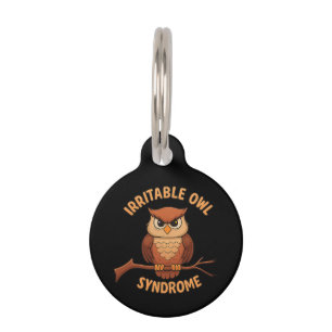 Médaillon Pour Animaux Syndrome de Chouette Irritable Drôle Chouette en C