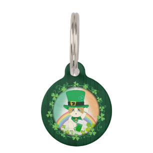 Médaillon Pour Animaux Tabby Ginger Joyeux Irlandais