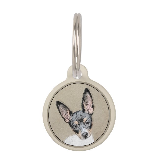 Médaillon Pour Animaux Tableau Rat Terrier - Cute Original Chien Art (Devant)
