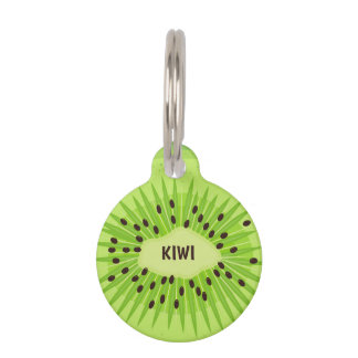 Médaillon Pour Animaux Tag d'animal de compagnie rond aux fruits de Kiwi