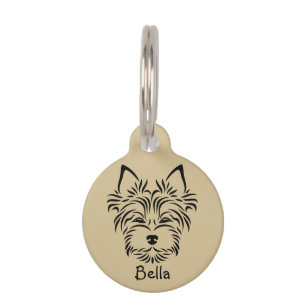 Médaillon Pour Animaux Tag d'animal de compagnie rond Yorkshire personnal
