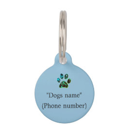 Médaillon Pour Animaux Tag de chien bleu