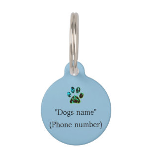 Médaillon Pour Animaux Tag de chien bleu