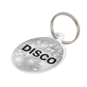 Médaillon Pour Animaux Tag de chien de balle disco personnalisé