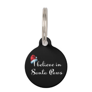 Médaillon Pour Animaux Tag de chien de Noël de Père Noël Paws
