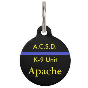 Médaillon Pour Animaux Tag de chien du service du shérif de l'unité K-9