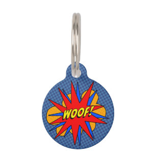 Médaillon Pour Animaux Tag de la bande dessinée Woof Burst Dog personnali