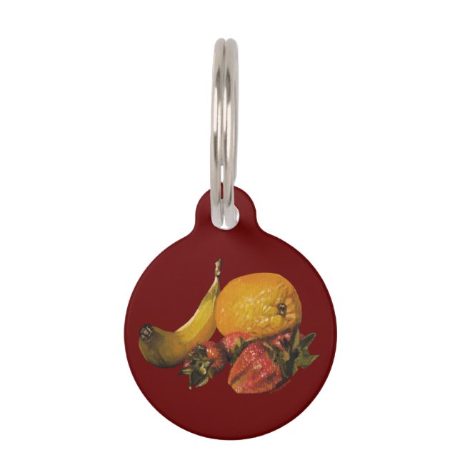Médaillon Pour Animaux Tag de pois ronds de fruits (Devant)