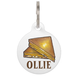 Médaillon Pour Animaux Tag de sandwich au fromage grillé au four