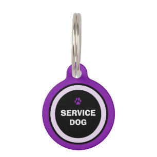 Médaillon Pour Animaux Tag d'identification de chien - Pourpre et Noir -