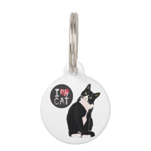 Médaillon Pour Animaux Tag I Love my Cat Pet ID