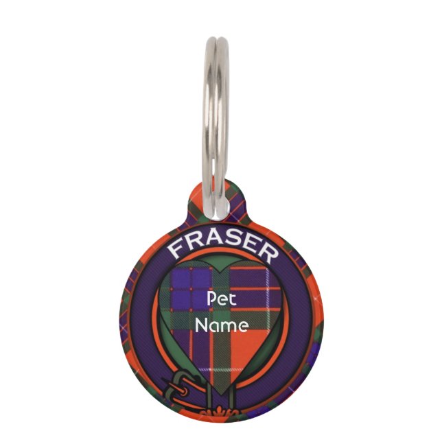 Médaillon Pour Animaux Tartan d'écossais de plaid de clan de Fraser (Devant)