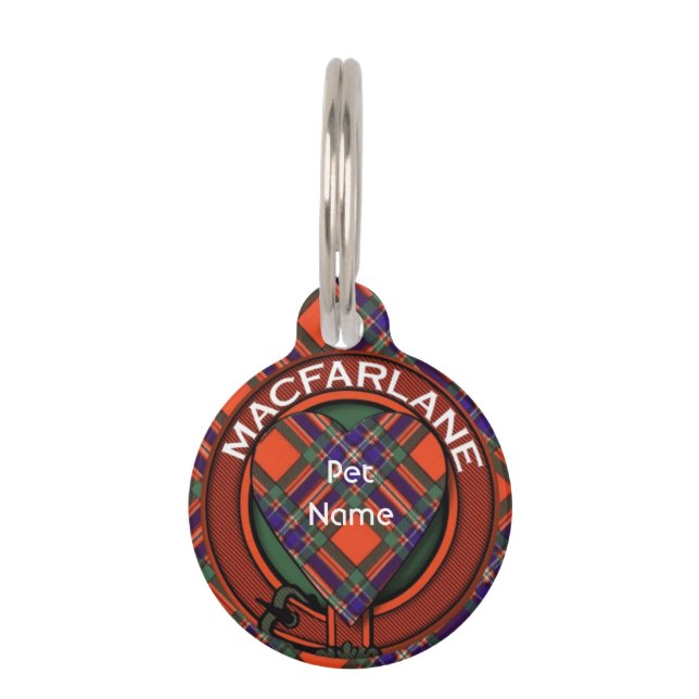 Médaillon Pour Animaux Tartan d'écossais de plaid de clan de Macfarlane (Devant)