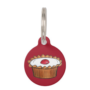 Médaillon Pour Animaux Tarte Cherry Bakewell British Food UK Pâtisserie