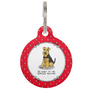 Médaillon Pour Animaux Tchiot Welsh Terrier gâté à l'os - Mignon