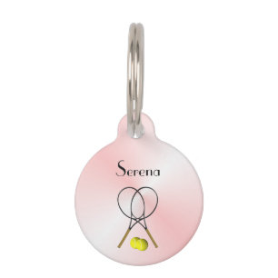 Médaillon Pour Animaux Tennis Rose Sports