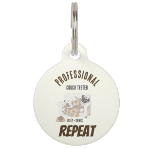 Médaillon Pour Animaux Testeur Professionnel de Canapés – Collection Cozy