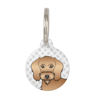 Médaillon Pour Animaux Tête de chien de dessin animé Dachshund à poil dur
